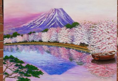 Muntele Fuji - Tablou acrilic pe panza de bumbac