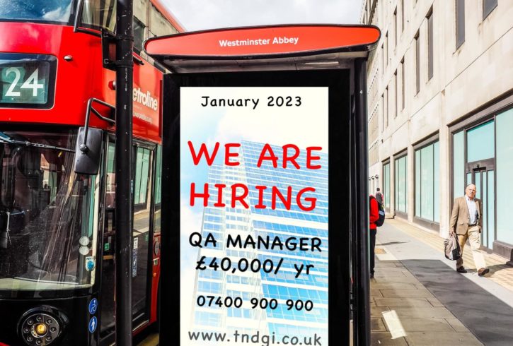 Munca QA Manager Santier Constructii In Stratford, Londra