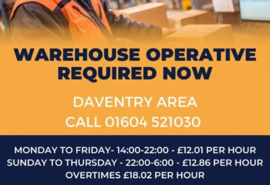 Munca Operatori Depozit In Daventry, UK