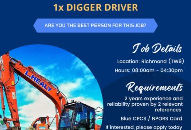 Munca Sofer Excavator In Richmond, Londra