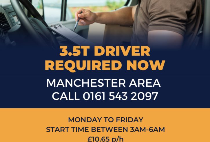Munca Soferi 3,5 Tone Cu Experienta In Manchester, UK