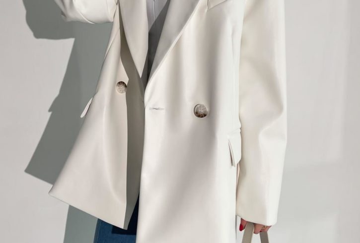 Sacou Dama Alb Din Piele Eco - Livrare in UK