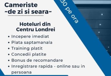 Locuri de Munca Cameriste Zi si Seara - Hotel 5 Stele