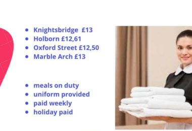Munca Pentru Cameriste In Centrul Londrei, UK