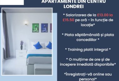 Recrutare Locuri de Munca Cameriste in Centru Londrei
