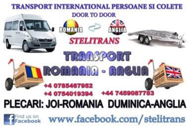 Transport persoane si colete ROMANIA-ANGLIA