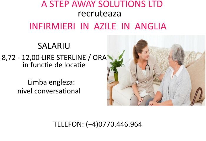 Angajam infirmieri in azile