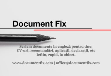 Traducem si Scriem Documente Diverse in Engleza - Document FIX