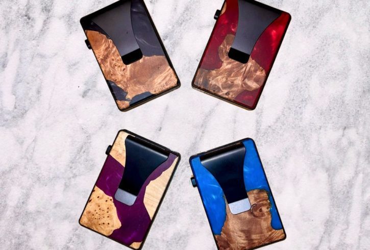 Portofel Suport Card Blocare RFID din Lemn + Rășină