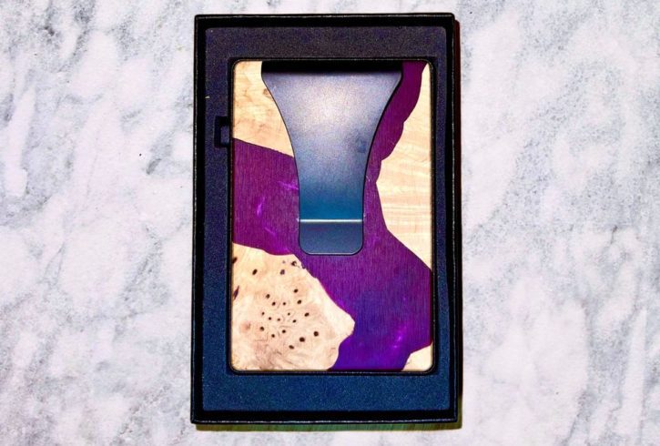 Portofel Suport Card Blocare RFID din Lemn + Rășină