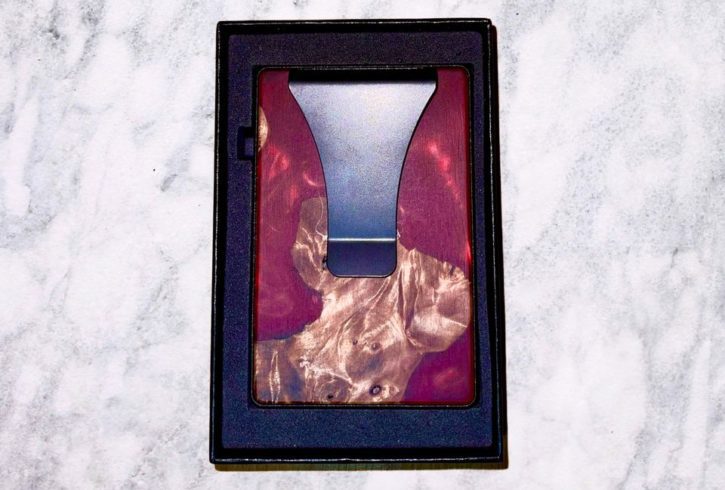 Portofel Suport Card Blocare RFID din Lemn + Rășină