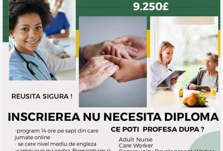 Cursuri Universitare Finantate Asistent Social si Sanatate in UK