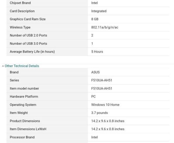 Vand Laptop ASUS VivoBook F510UA 15.6” Full HD Nanoedge in Londra