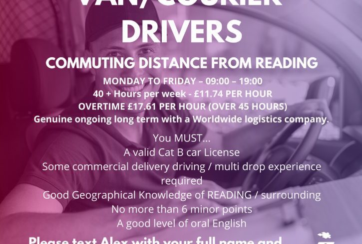 Munca Soferi de Curierat in Reading, UK - Staffing Match