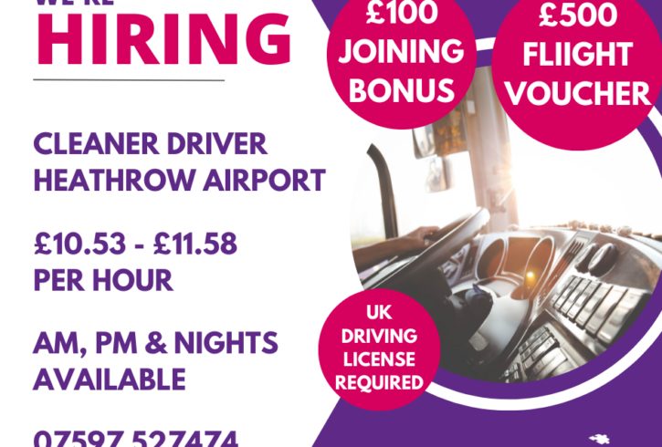 Munca Sofer Pentru Curatenie la Aeroportul Heathrow, Londra