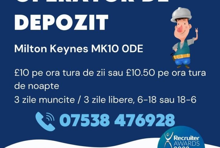 Munca Operatori In Depozit In Milton Keynes, UK
