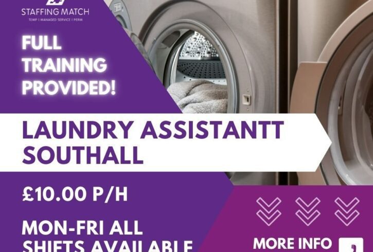 Munca Asistent Spalatorie Haine In Southhall, Londra