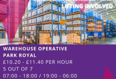 Munca Operator Depozit In Park Royal, Londra