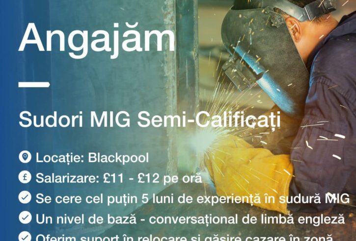 Angajam Sudori MIG Semi-Calificati In Blackpool, UK