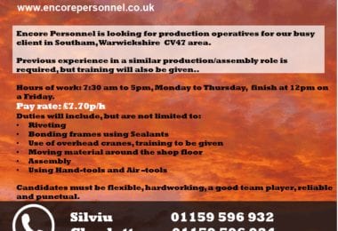 Production Operative in Southam