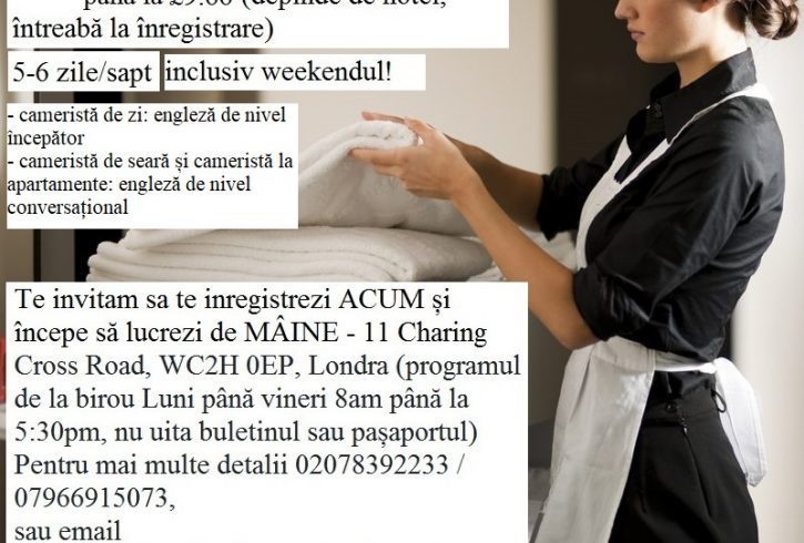 Locuri munca Hoteluri Londra - Agentia Calibre International
