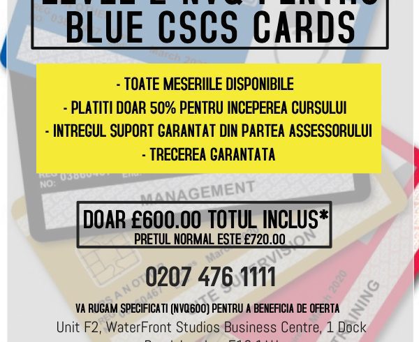 Calificari si Carduri - Constructii si Feroviar - Tec Training Londra