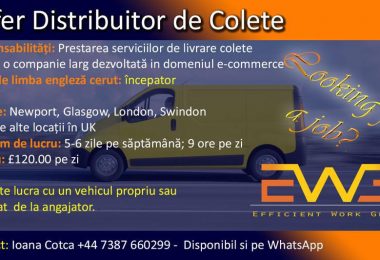 Angajam soferi cat B distributie colete in UK Londra SW2
