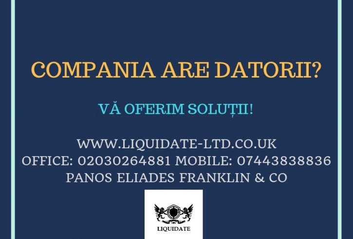 Insolventa companie si/sau insolventa personala in UK Insolventa companie si/sau insolventa personala in UK