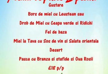 Restaurant Roxy's Bistro ofera meniu special de Paste Bournemout BH8