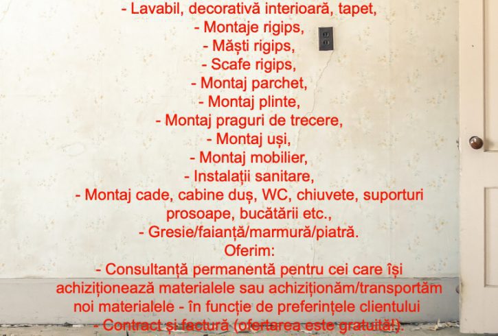 Servicii Amenajări Finisaje Construcții Renovări