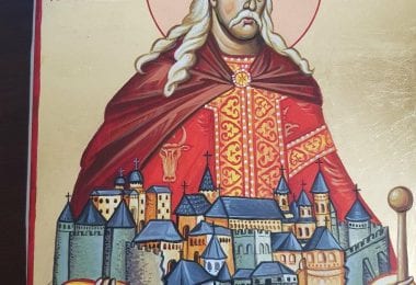 Icoana bizantina pe lemn de tei cu foita de aur