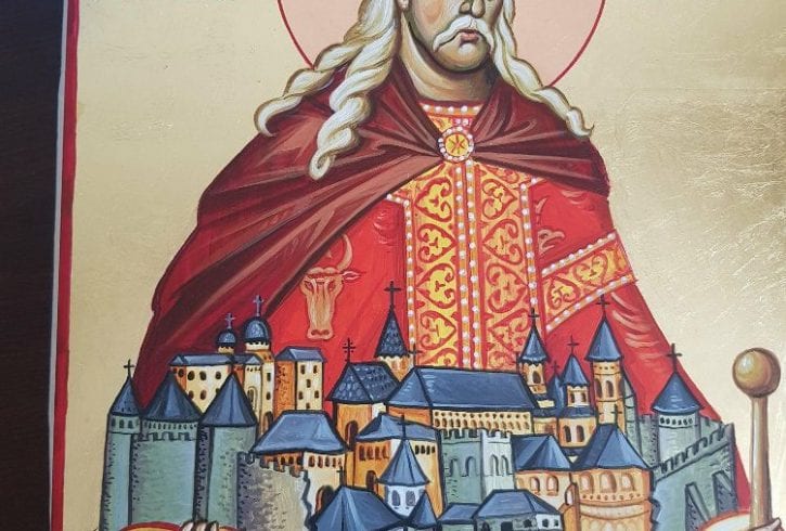 Icoana bizantina pe lemn de tei cu foita de aur