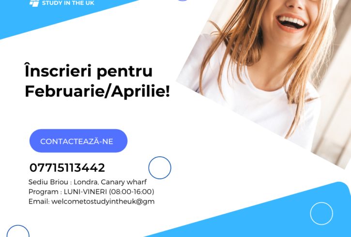 Consultanță Studiaza in UK - Înscrieri pentru Februarie/Aprilie