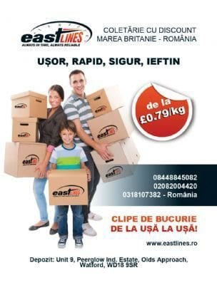 Eastlines coletarie Marea Britanie Romania si retur