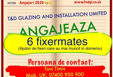 Angajam 6 fixermates la geamuri in Vauxhall