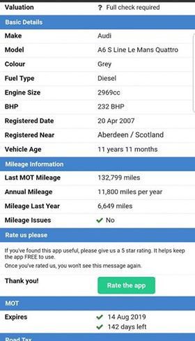 Vand Audi A6 3.0TDI Quattro an 2007 in Liverpool - UK