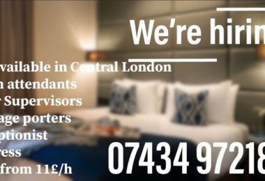 Recrutam Personal Pentru Hoteluri de 3, 4 si 5 Stele in Londra