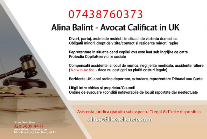 Avocat Calificat in UK - Alina Balint